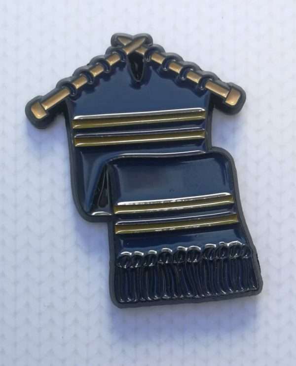 Blue and Bronze Enamel Pin House Pin