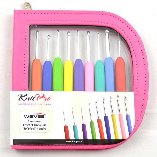 Knit Pro Waves Crochet Hook Set - Pink Case