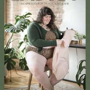 Embody front cover, featuring Jacquieline Cieslak in a leopard print underwear set and the Deren sweater, holding the Woolfork dress