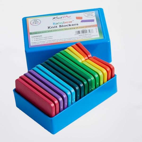 Knitpro rainbow Knit Blockers in box
