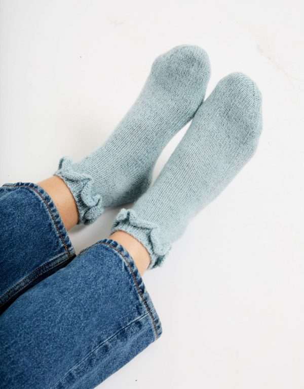 Wool and the Gang | Funkytown Socks, with frill - Boogie Blue