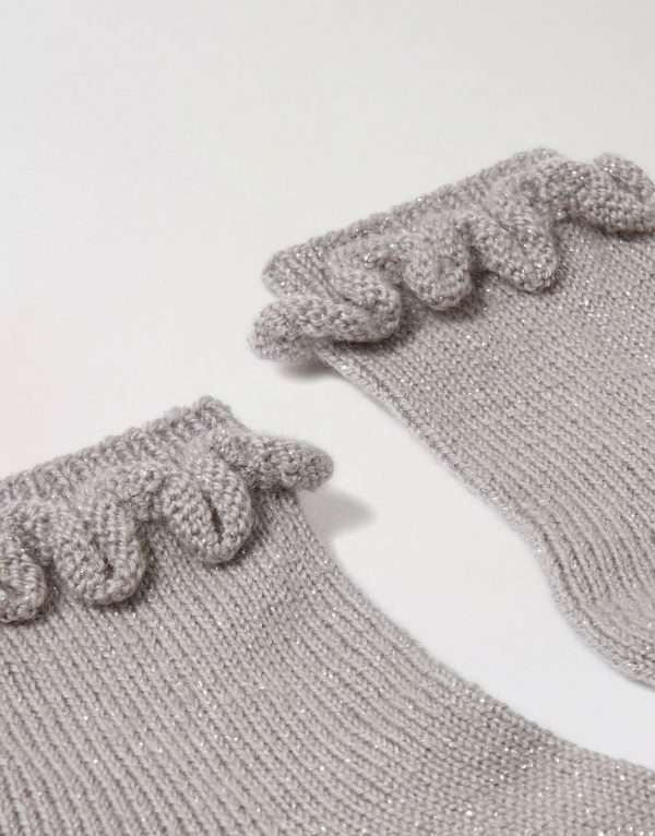 Wool and the Gang | Funkytown Socks, with frill - Glitterball Grey
